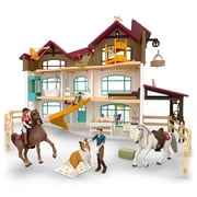 schleich Horse Club - 157 PC Lakeside Mansion with Stable Playset, Horse Figurines, Rider Figures and Accessories for Kids Ages 5+