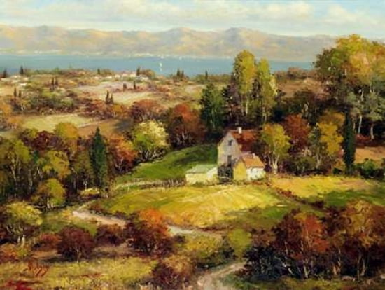 Lakeside Village Canvas Art - S Hinus (18 x 24)