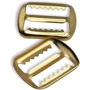Lakesstory 2 pcs Vest Buckle Gold Slide Fastener Pewter with Design Plating, 3/4 inch Center