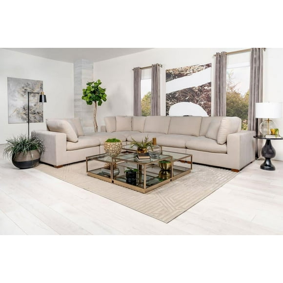 Lakeview 5-piece Upholstered Modular Sectional Sofa Ivory