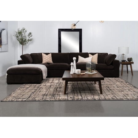 Lakeview 6-piece Upholstered Modular Sectional Sofa Dark Chocolate