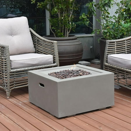 Lakeview Candlewood 27-Inch Square Natural Gas Fire Pit - Light Gray - SCOFG150-NG