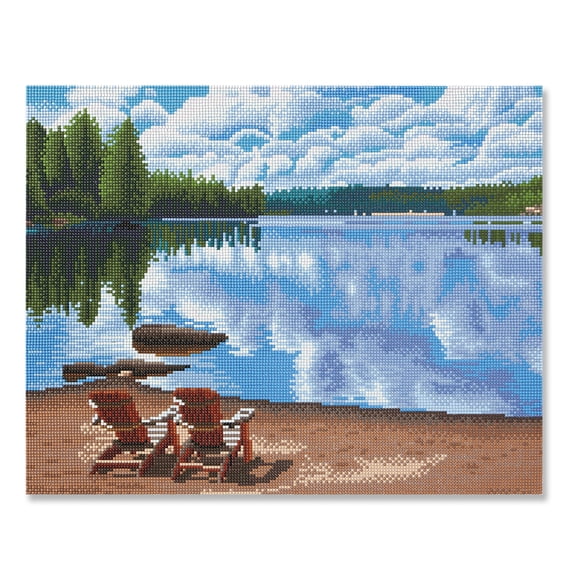 Lakeview Diamond Art Kit by Make Market Full Drill with Gems & Tools - 16" x 20" Canvas - 6 Pack
