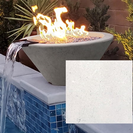 Lakeview Scape Key 32 1/2-Inch Square Propane Fire & Water Bowl W/ PH Ignite - Ultra White - SCPH-437-FWBUWLP