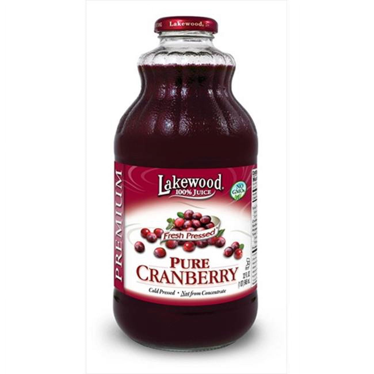 Lakewood 32 Ounce Organic Pure Cranberry Juice 32 Ounce