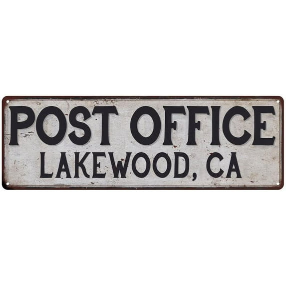 Lakewood, Ca Post Office Metal Sign Vintage 6x18 106180011397