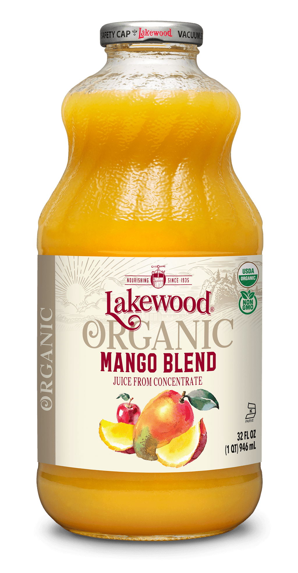 Lakewood Juice Not From Concentrate Organic Non-GMO Mango - 32 fl oz Pack of 3