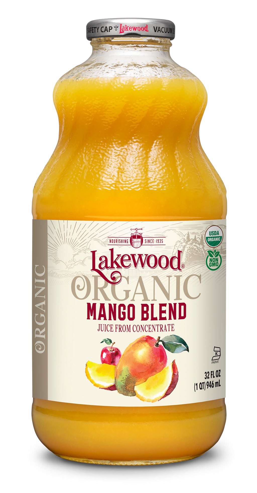 Lakewood Juice Not From Concentrate Organic NonGMO Mango 32 fl oz