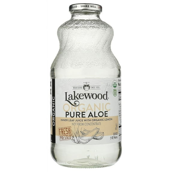 Lakewood Lakewood Organic Pure Aloe Juice Lemon - 32 fl oz Pack of 2