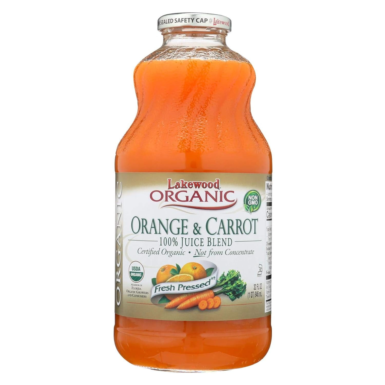 Lakewood Organic 100 Juice Blend Fresh Pressed Orange & Carrot 32 fl