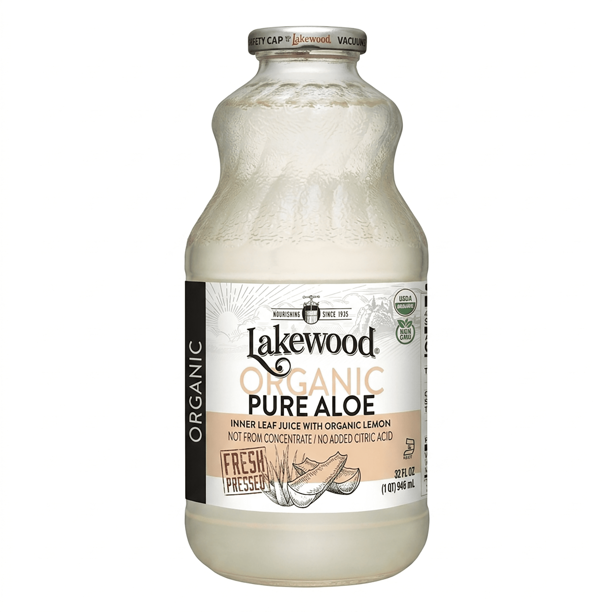 Lakewood Organic Fresh Pressed Aloe Vera Juice With Lemon 32 fl oz