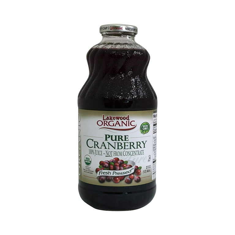 Lakewood Organic Pure Unsweetened Cranberry Juice, Quart