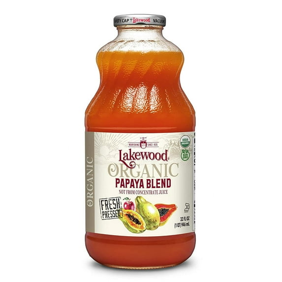 Lakewood Organic Fresh Pressed Juice Papaya Blend 32 fl oz Pack of 3