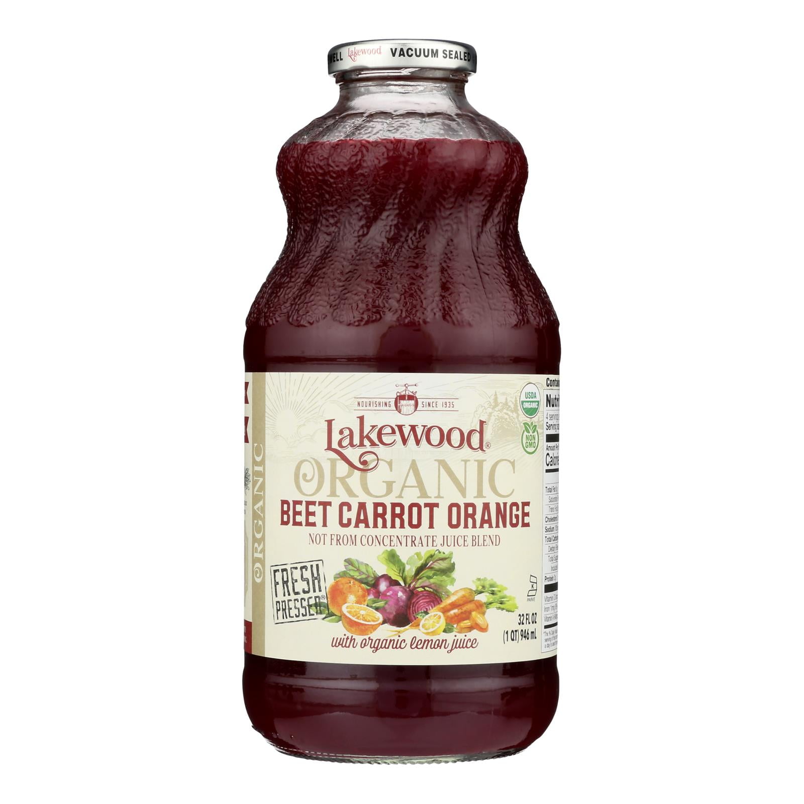 Lakewood Organic Juices Beet Carrot and Orange Juice, Organic - 32 floz ...