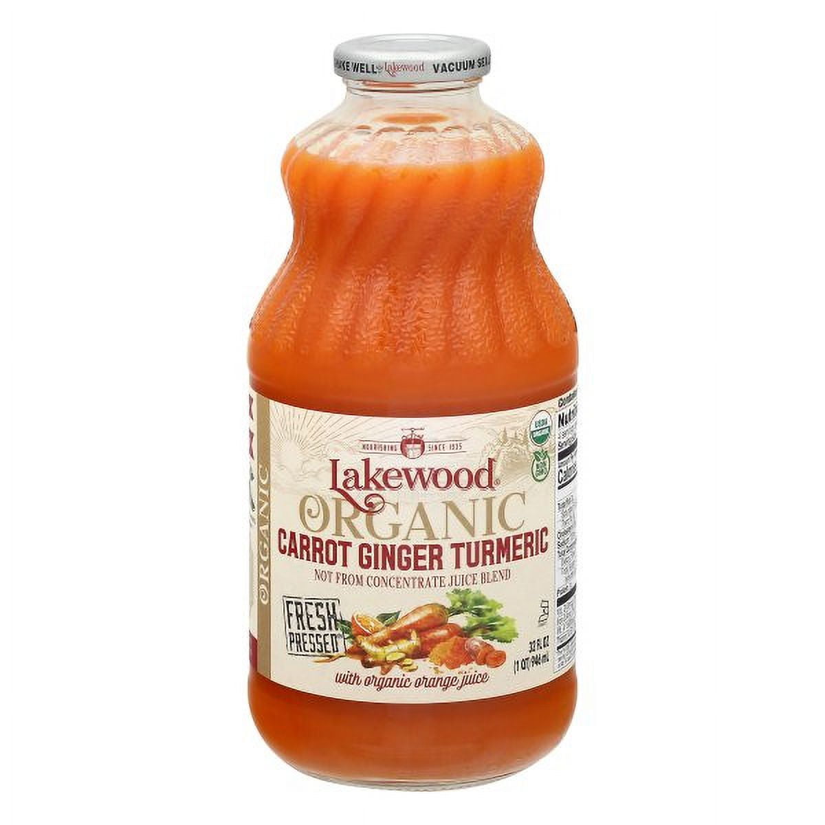Lakewood Organic Juices Carrot Ginger Turmeric Juice, Organic32 floz