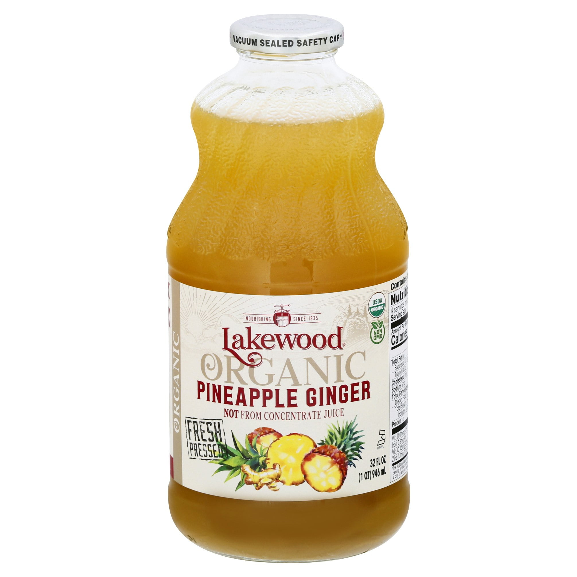 Lakewood Organic Pineapple Ginger Juice 32 oz (Pack of 6) - Walmart.com