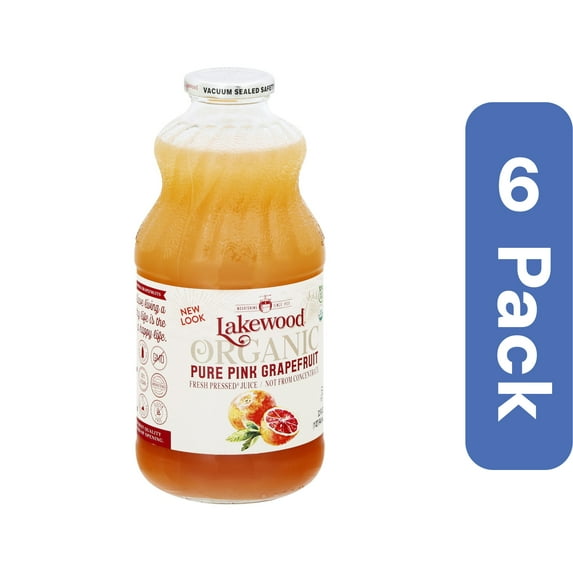 Lakewood Organic Pink Grapefruit Juice 32 oz (Pack Of 6)
