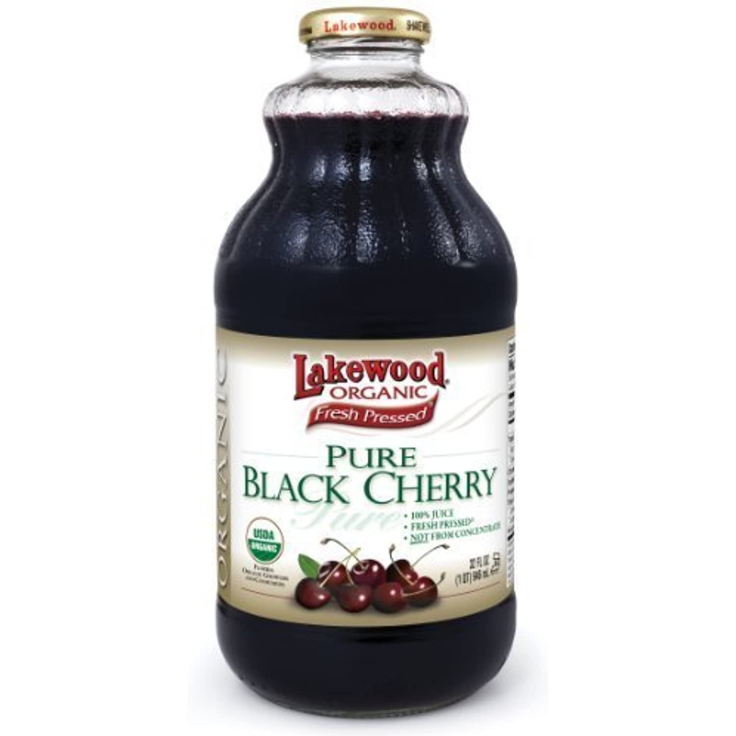 Lakewood Organic Pure Black Cherry Juice 32Ounce Bottles Pack Of 1
