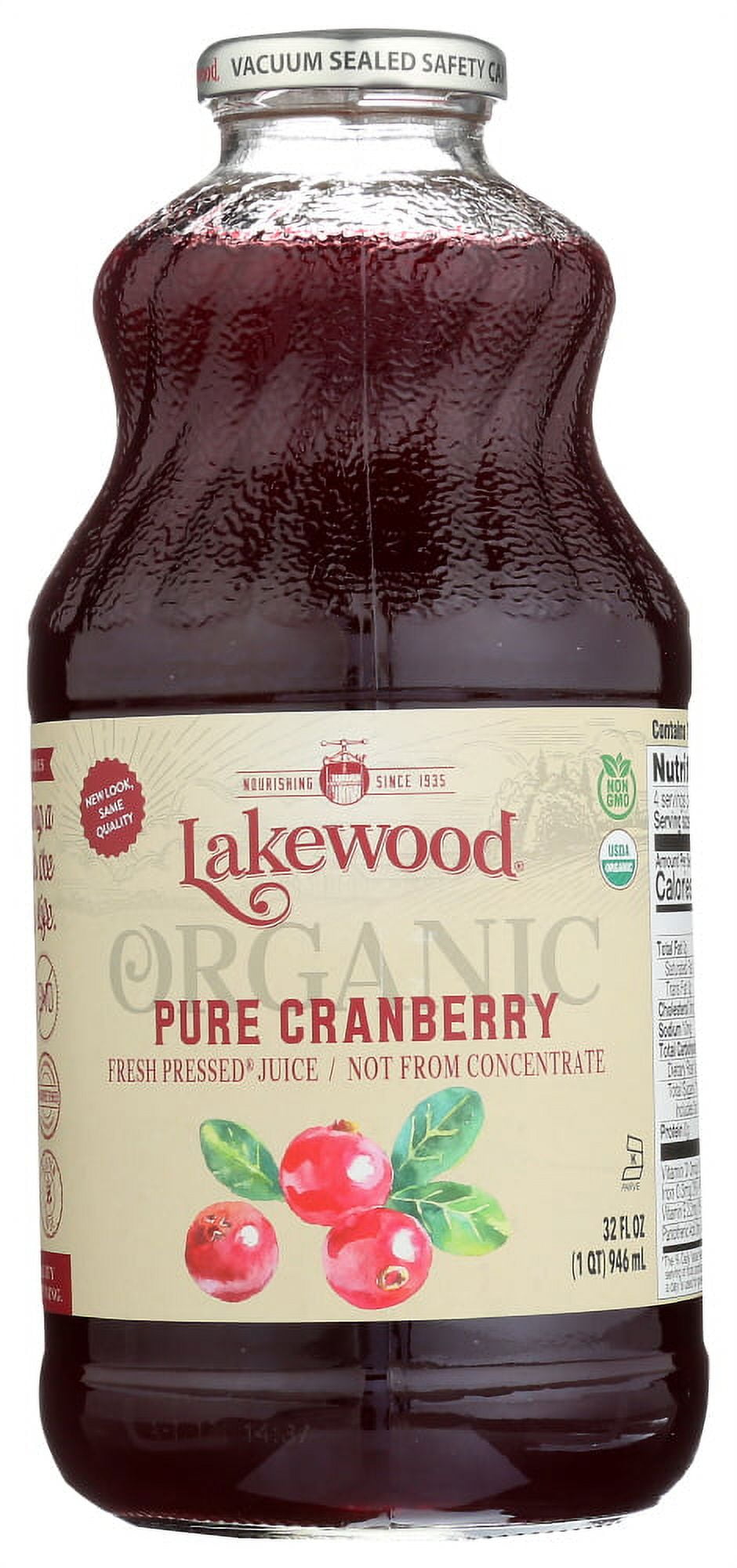 Lakewood Organic Pure Cranberry Juice, 32 Fl Oz
