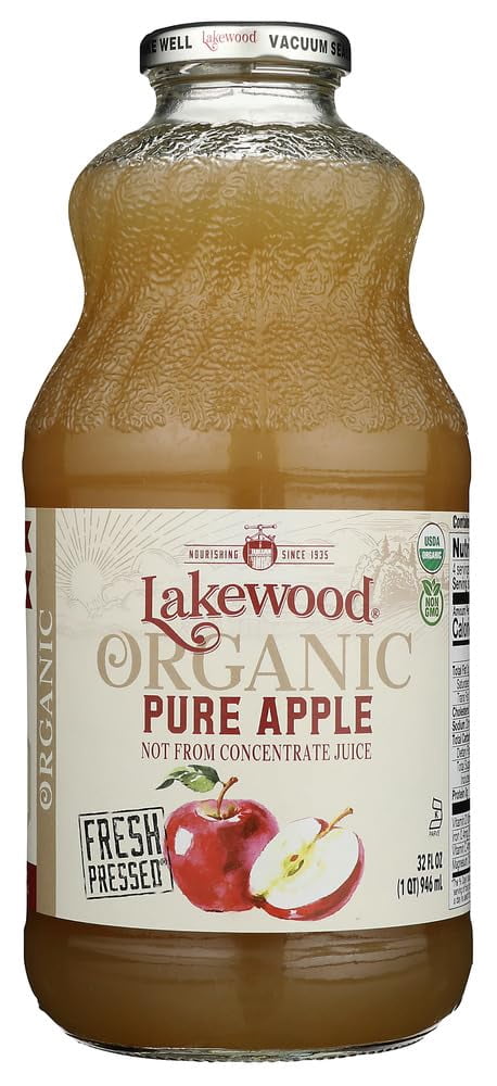Lakewood Organic Pure Juice Apple 32 fl oz Pack of 2