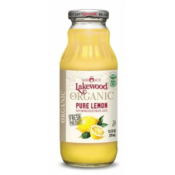 Lakewood Organic Pure Juice Fresh Pressed Lemon 12.5 fl oz Pack of 2
