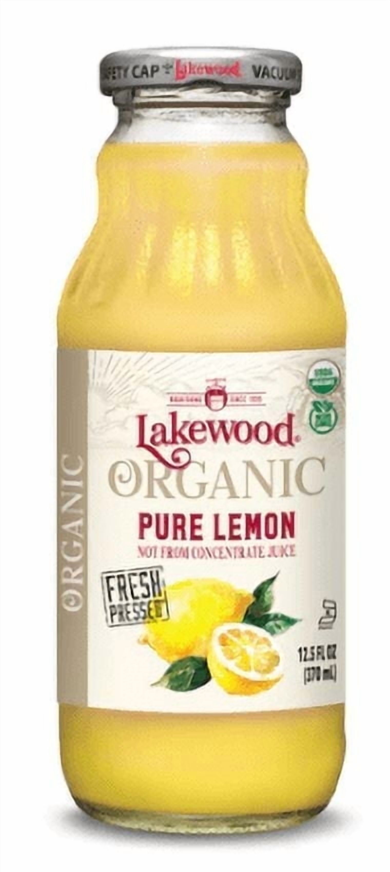 Lakewood Organic Pure Juice Fresh Pressed Lemon 12.5 fl oz Pack of 4