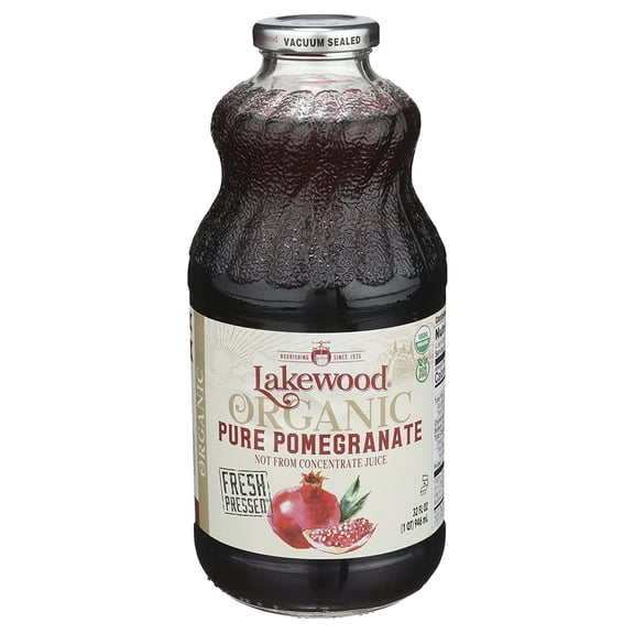 Lakewood Organic Pure Juice Fresh Pressed Pomegranate 32 fl oz Pack of 4