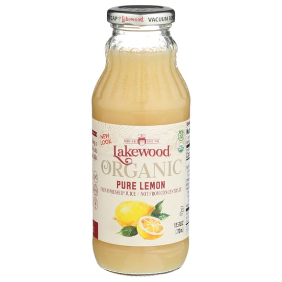 Lakewood Organic Pure Lemon Juice 12.5 fl oz (Pack of 12)