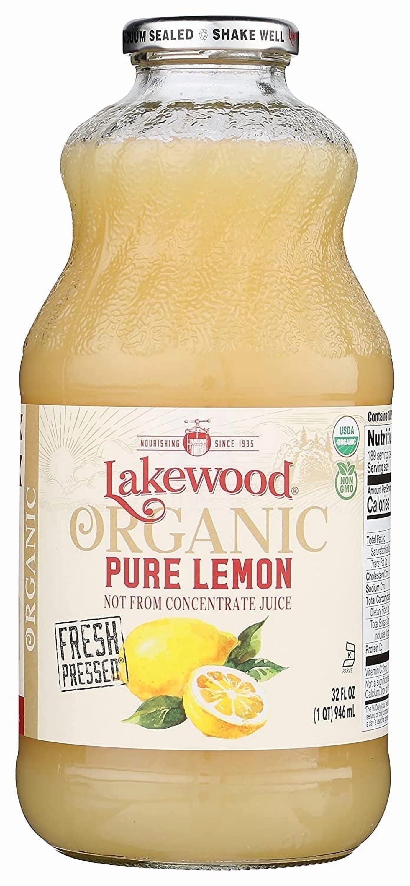 Lakewood Organic Pure Lemon Juice 32 fl oz Pack of 2
