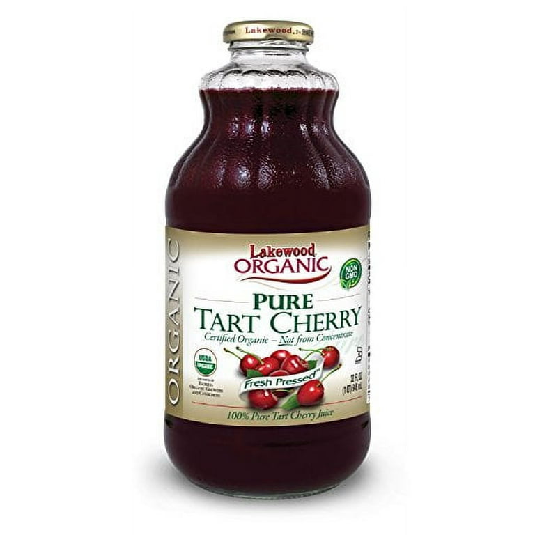 Lakewood Organic Natural Juice, Pure Tart Cherry, 32 Ounce Pack of