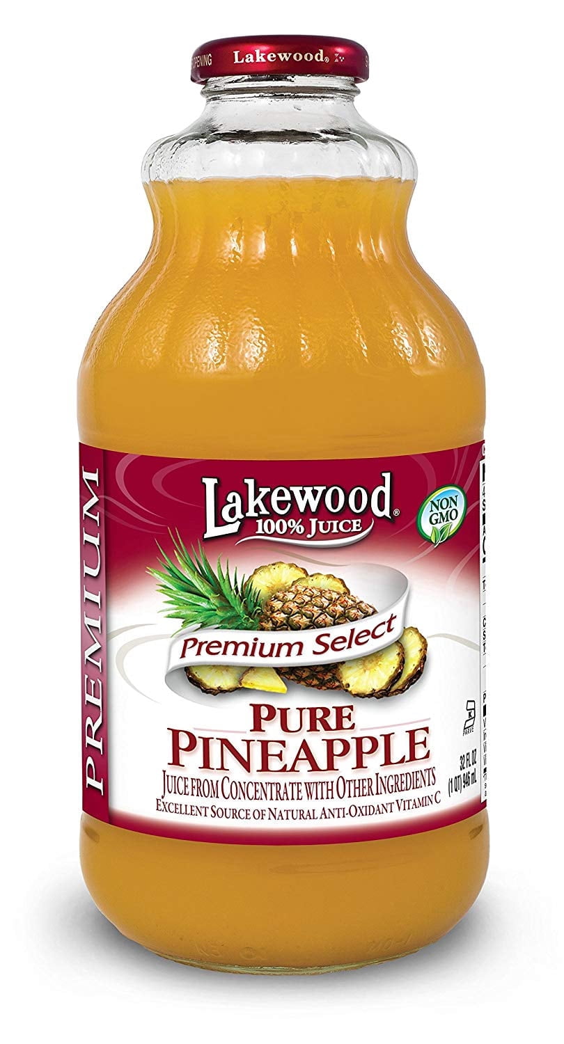 Lakewood Premium Juice, Pure Pineapple, 32 Ounce (Pack of 6
