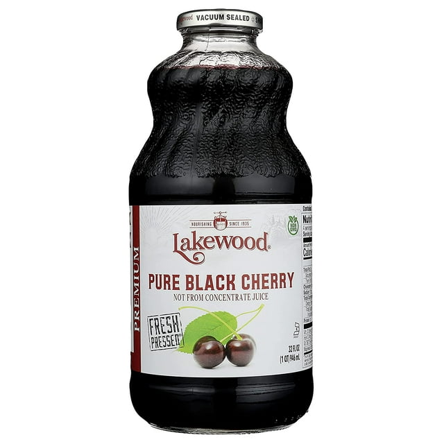 Lakewood Premium Pure Fruit Juice Pressed Black Cherry 32 Fl Oz Pack Of