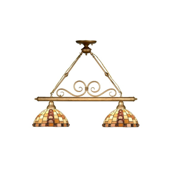 Springdale 33"W Lakewood Twine 2-Light Tiffany Island Fixture