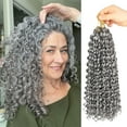 thumbnail image 1 of Lakihair 14inch 6Pcs Curly Crochet Hair for Black Women Passion Twist Crochet Hair Water Wave Braiding Hair, 1 of 6