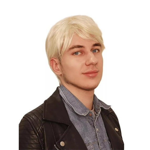 Lakihair Mens Wig Short Blonde Wigs for Men Realistic Short Wigs with Bangs