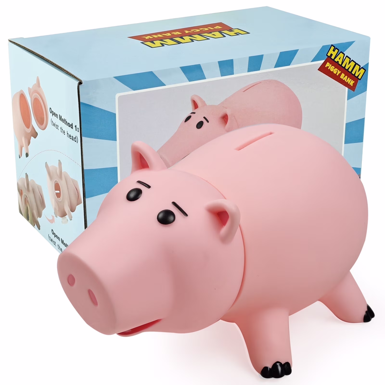 Lakihair Piggy Bank for Kids Coin Pig Bank Plastic Money Bank for Girls Boys Hamm Toy Story,Saving Money Box for Christmas Birthday