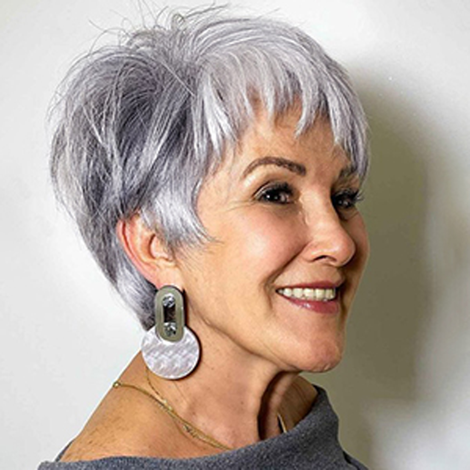 Lakihair Pixie Cut Synthetic Natural Short Grey Wigs For Women With 