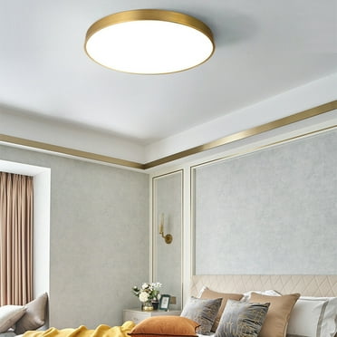 Lakiq Modern Round Flush Mount Light Nordic Acrylic Bedroom LED Gold Ceiling Light Fixture