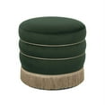 thumbnail image 1 of Lakka Green Velvet Ottoman, 1 of 7