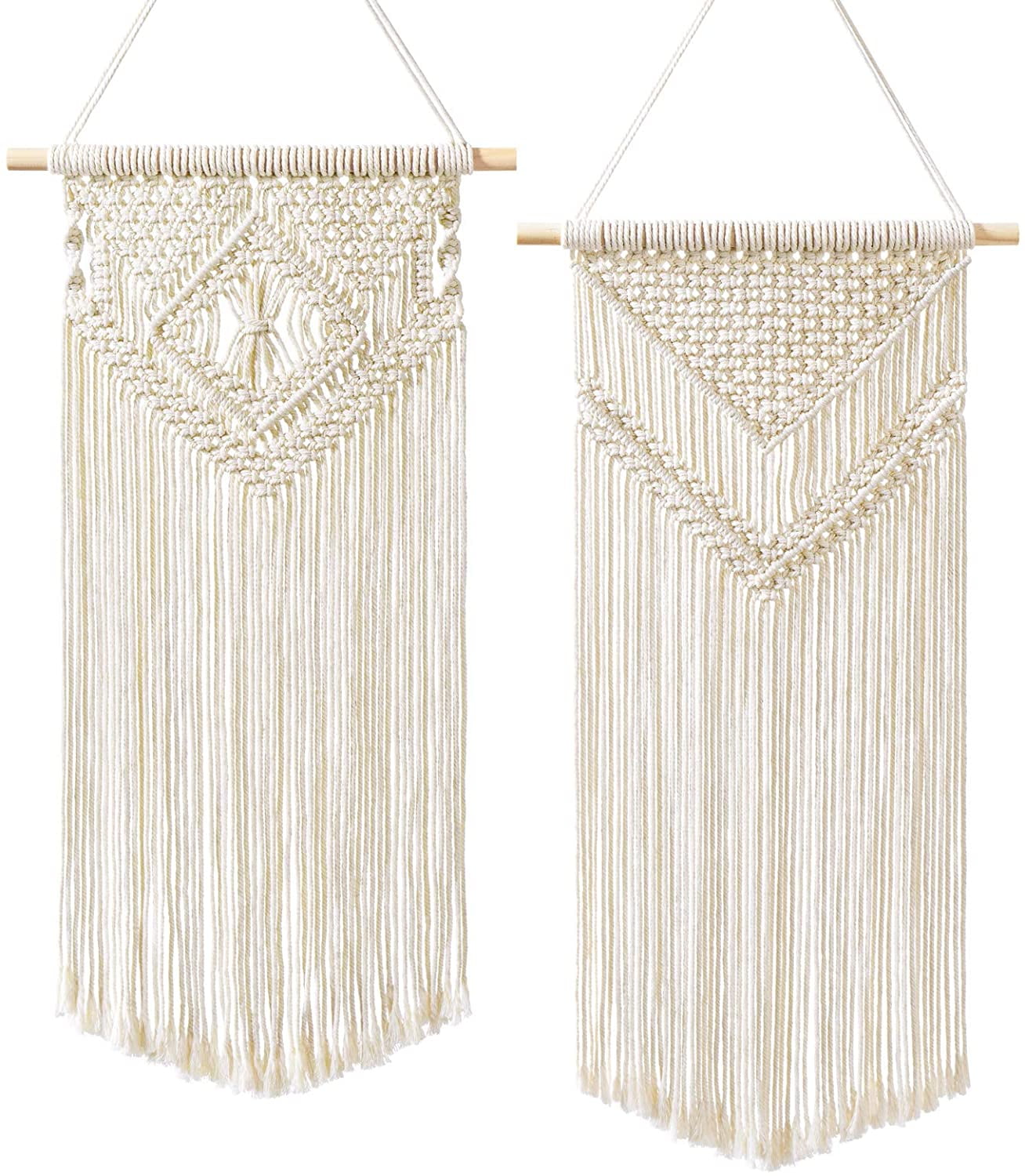 Laklulu 2 Pcs Macrame Wall Hanging Small Woven Tapestry Wall Art Decor - Beautiful for Boho Home Decor, Apartment, Nursery, Party Decorations