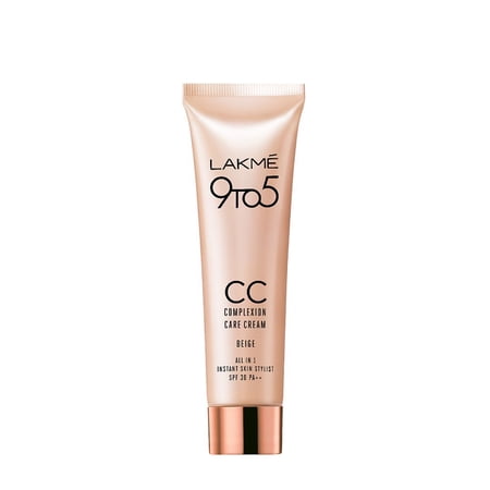 Lakmé 9 To 5 Cc Cream Mini | 01-Beige | Light Face Makeup With Natural Coverage For All Skin | Spf 30-Tinted Moisturizer To Brighten Skin | Conceal Dark Spots | 9 gm (Pack of 1)