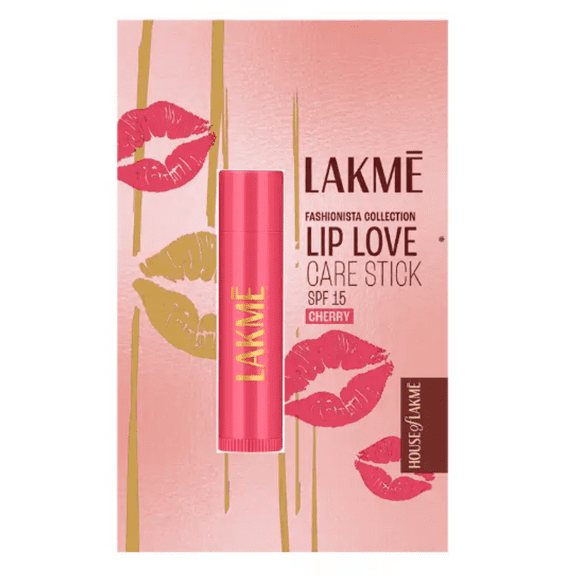 Lakmé Lip Love Cherry Chapstick – Tinted Lip Balm with SPF 15, 22H Moisture
