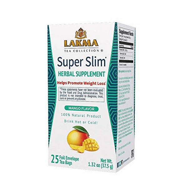 Super Slim 100% Natural Herbal Tea, Mango Flavor 25 teabags