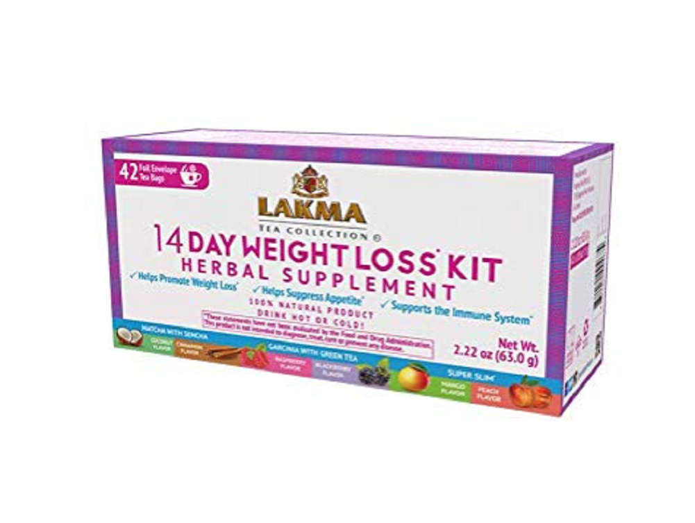 Lakma Tea 14 Day Weight Loss Kit 42 Ct - 504 Tea Bags (12 Pack)