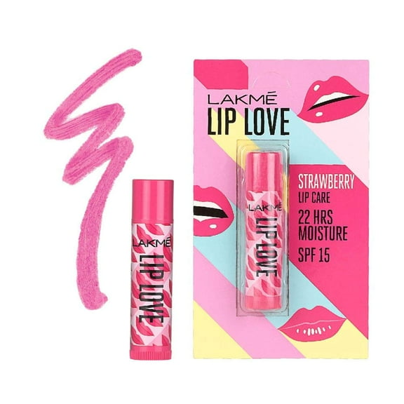 Lakme Lip Love Chapstick Strawberry SPF 15, 4.5g
