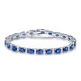 thumbnail image 1 of Lakshay enterprise 10.86 CT Oval Blue Sapphire tennis Bracelet White 925 Silver - Birthstone Tennis Bracelet Eternity Design - White Gold Plating, Female, Adult, 1 of 4