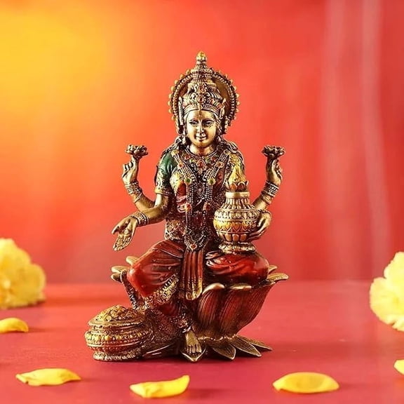 Lakshmi Devi Idol Statue for Home Puja Goddess Laxmi Idols Showpiece for Temple Pooja Room Diwali Decoration Gifts for Family Friends Corporate Client Mother Father