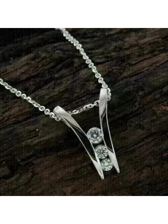 1.50Ct Women's Fancy Pendant 14k White Gold Plated Round Cut CZ