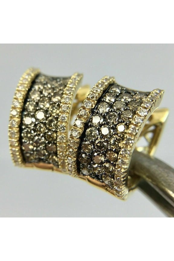 1.65Ct Round Cut Cubic Zirconia Snake Hoop Stud Earrings in 14k White Gold Plated for Women