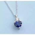 thumbnail image 1 of Lakshya Jewel LLC 14K White Gold Plated 2Ct Heart Cut Blue CZ Women's Pendant, 1 of 3